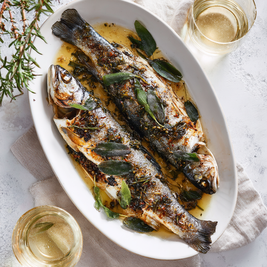 Pan-Fried Trout with Sage Butter and White Wine Recipe