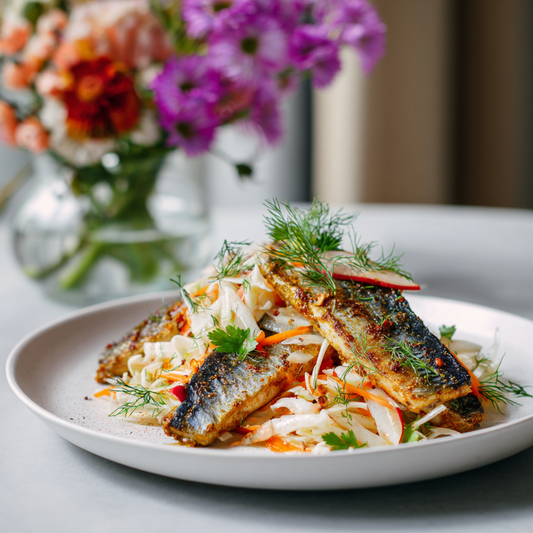 Spiced Grilled Mackerel with Fennel & Apple Coleslaw Recipe