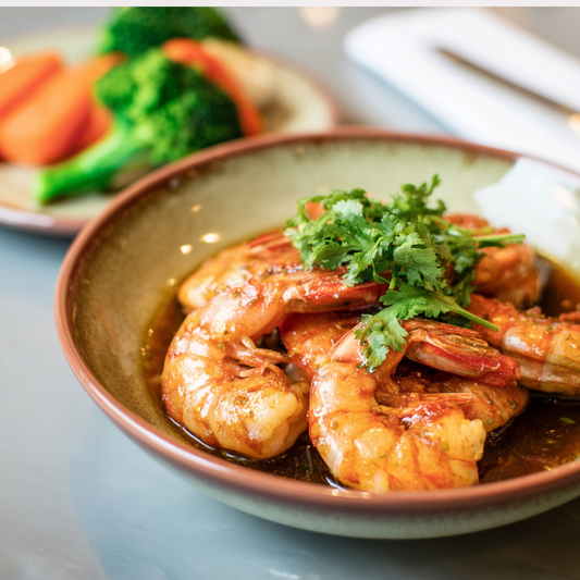 King Prawns in Garlic, Ginger & Soy