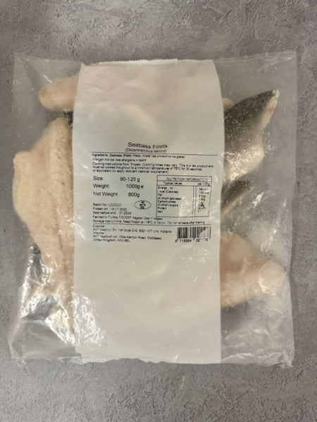 Frozen Sea Bass Fillets - 1kg Bag
